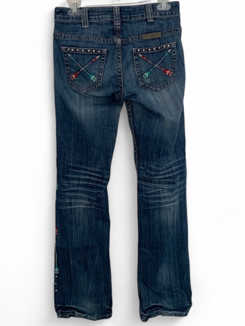 Cowgirl Tuff Wild Pathmaker Arrow Embroidery Dark Blue Western Jeans
